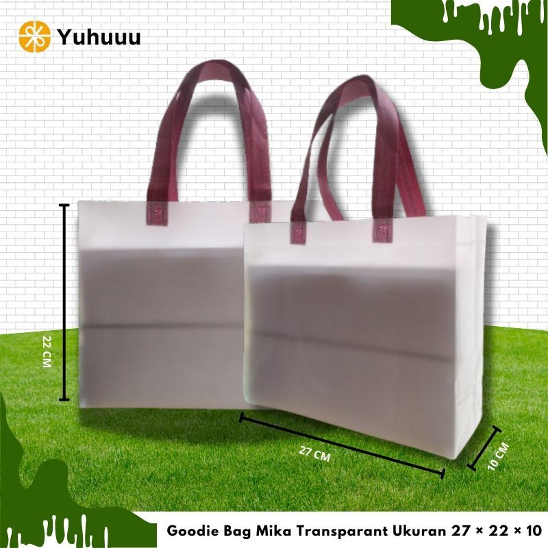 

Tas Mika Kantong Transparant Goodie Bag Hampers Souvenir Ukuran 27 × 22 × 10