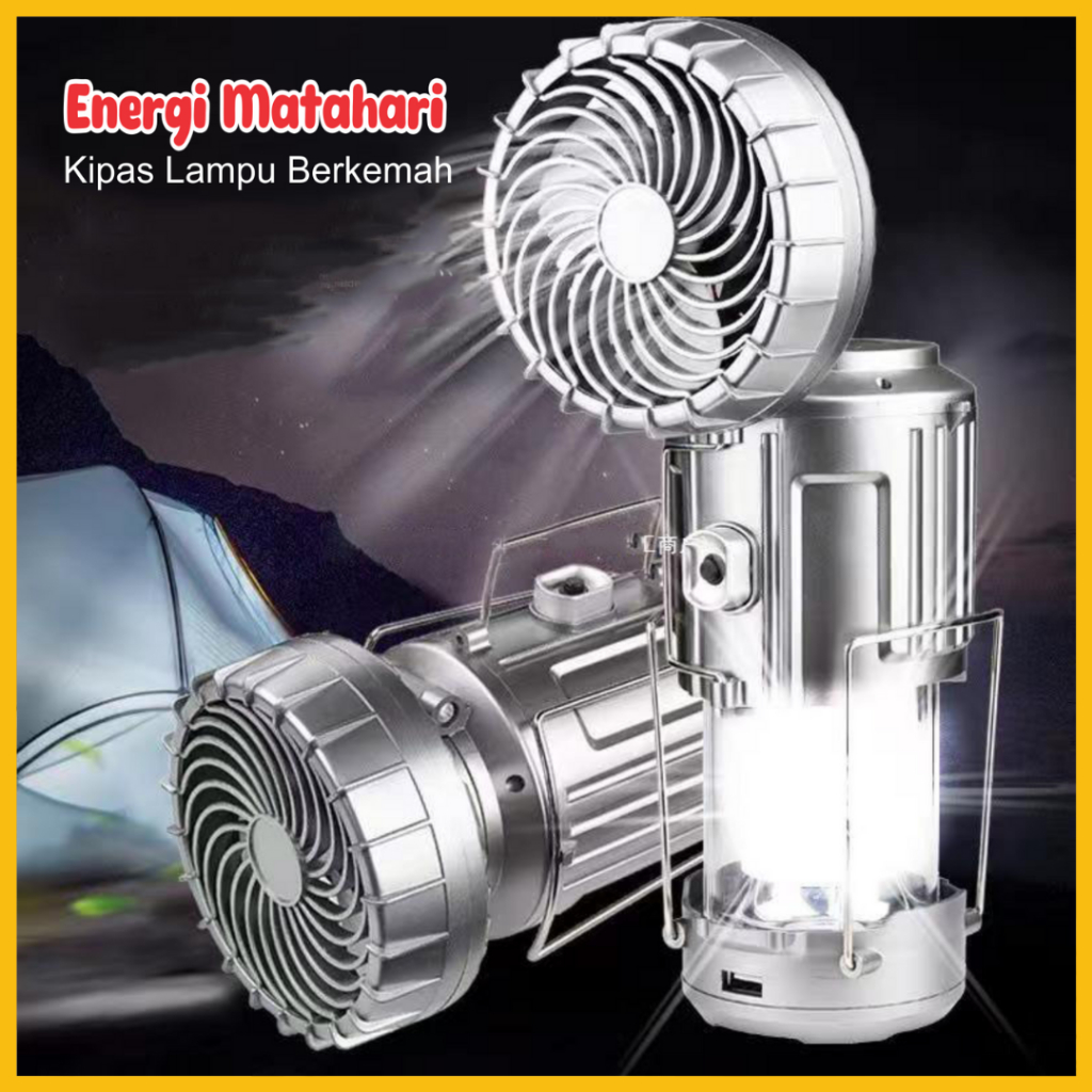 [ASJ] Lampu Kipas Turbo 2in1 Emergency LED Lentera Gantung / Lampu Kipas Kemah