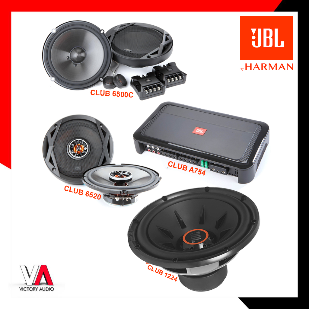 Paket Audio Mobil Full Set Sound System JBL CLUB Speaker Split 2-Way CLUB 6500C + Coaxial CLUB 6522 