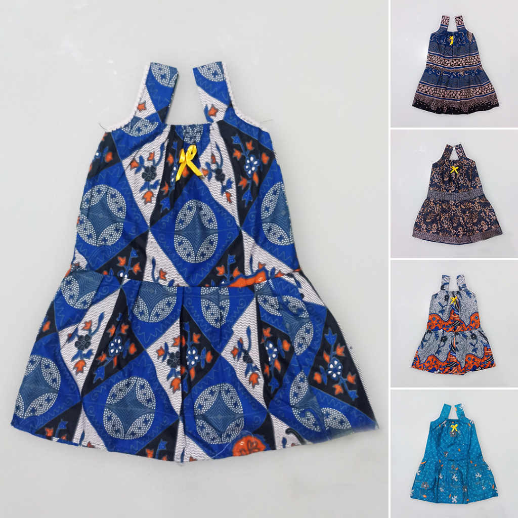 (25 RIBU DAPAT 3) Daster Anak Dress Umur 1-3 tahun Model Ucansee Bahan Katun Renda - Series Biru