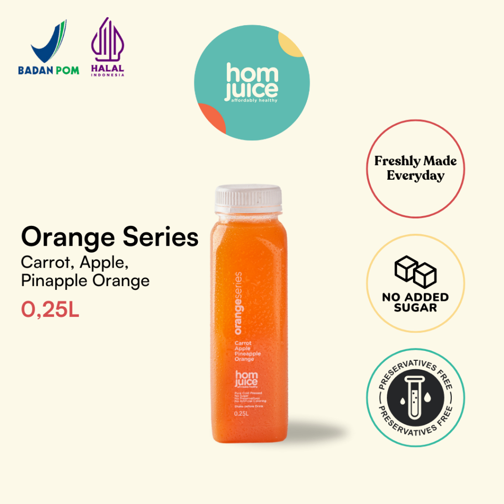 

Homjuice - Orange Series 250 ml (Cold-Pressed Juice/Jus/Detox)