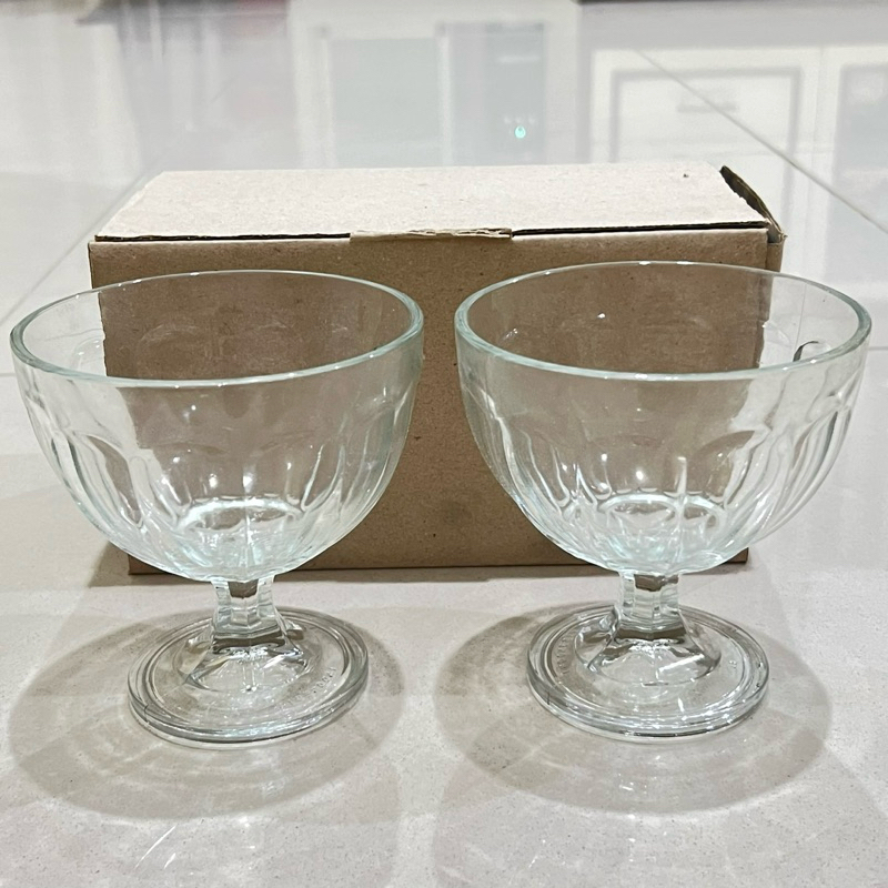 satu set mangkok es campur es teler es krim kaca isi 2pcs