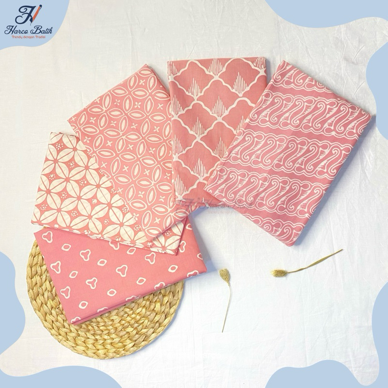 Kain Batik Cap Modern - Dusty Pink Series - Batik wanita - Batik Cantik Salem - Batik Buat jahit -