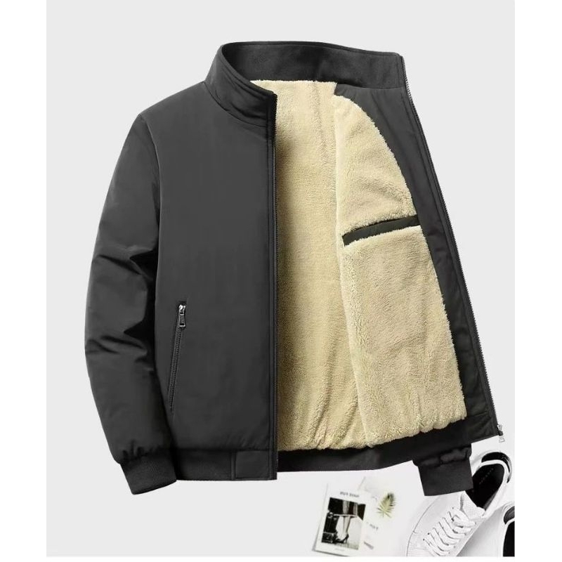 jaket beludru tebal pria/jaket bomper pria/jaket motor pria