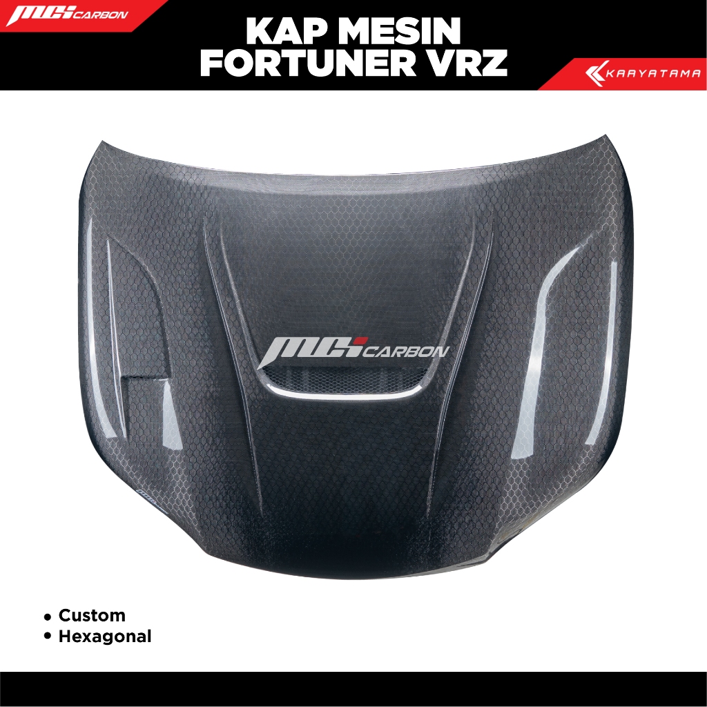Kap Mesin & Cover Spion Carbon Fortuner VRZ | MCI Carbon by Karyatama