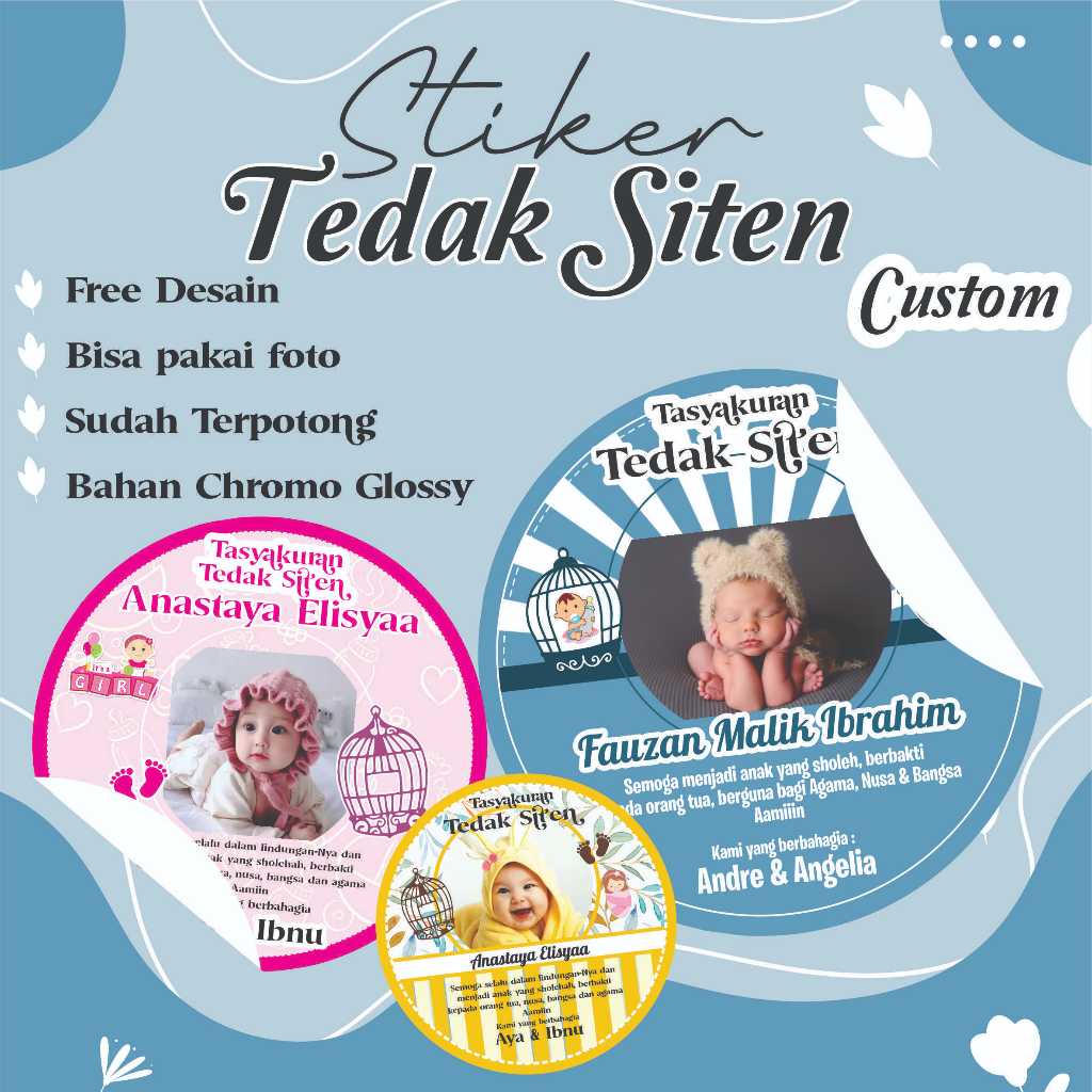 

Stiker Tedak Siten Bulat Anak Custom Unik