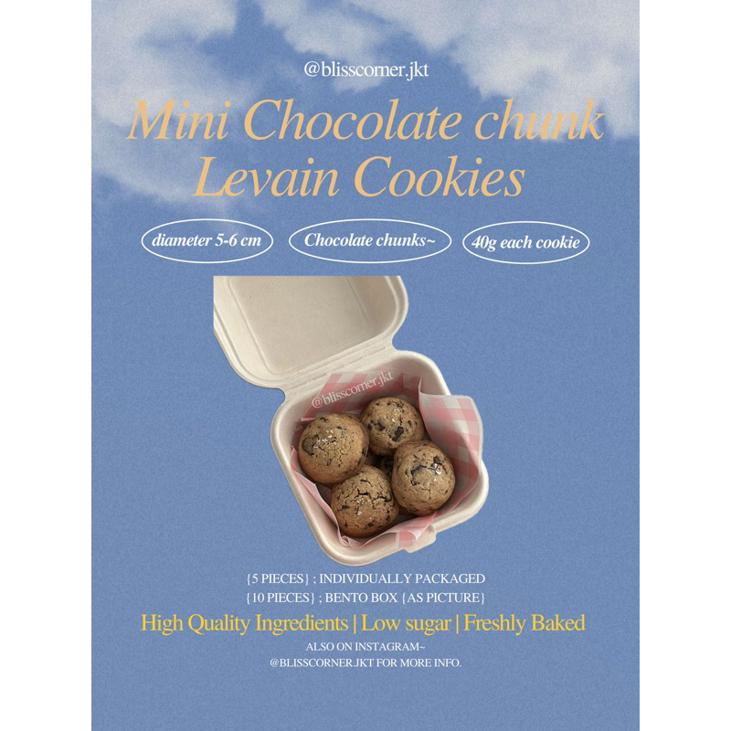 

Mini Chocolate chunk Levain Cookies (limited orders)