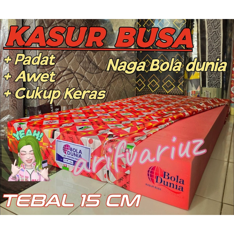 ( Instan Kurir ) KASUR BUSA KERAS NAGA MERAH BOLA DUNIA TEBAL 15CM