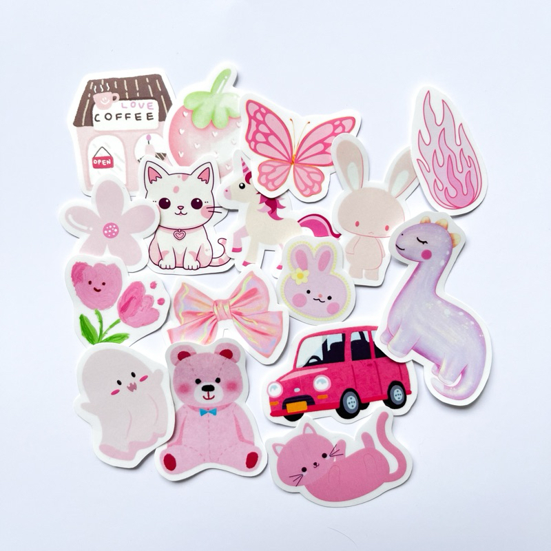 

HWL STUDIO - STICKER CUTE PINK STIKER SWAG TUMBLR LAPTOP CASE HP HELM WATERPROOF DIE CUT