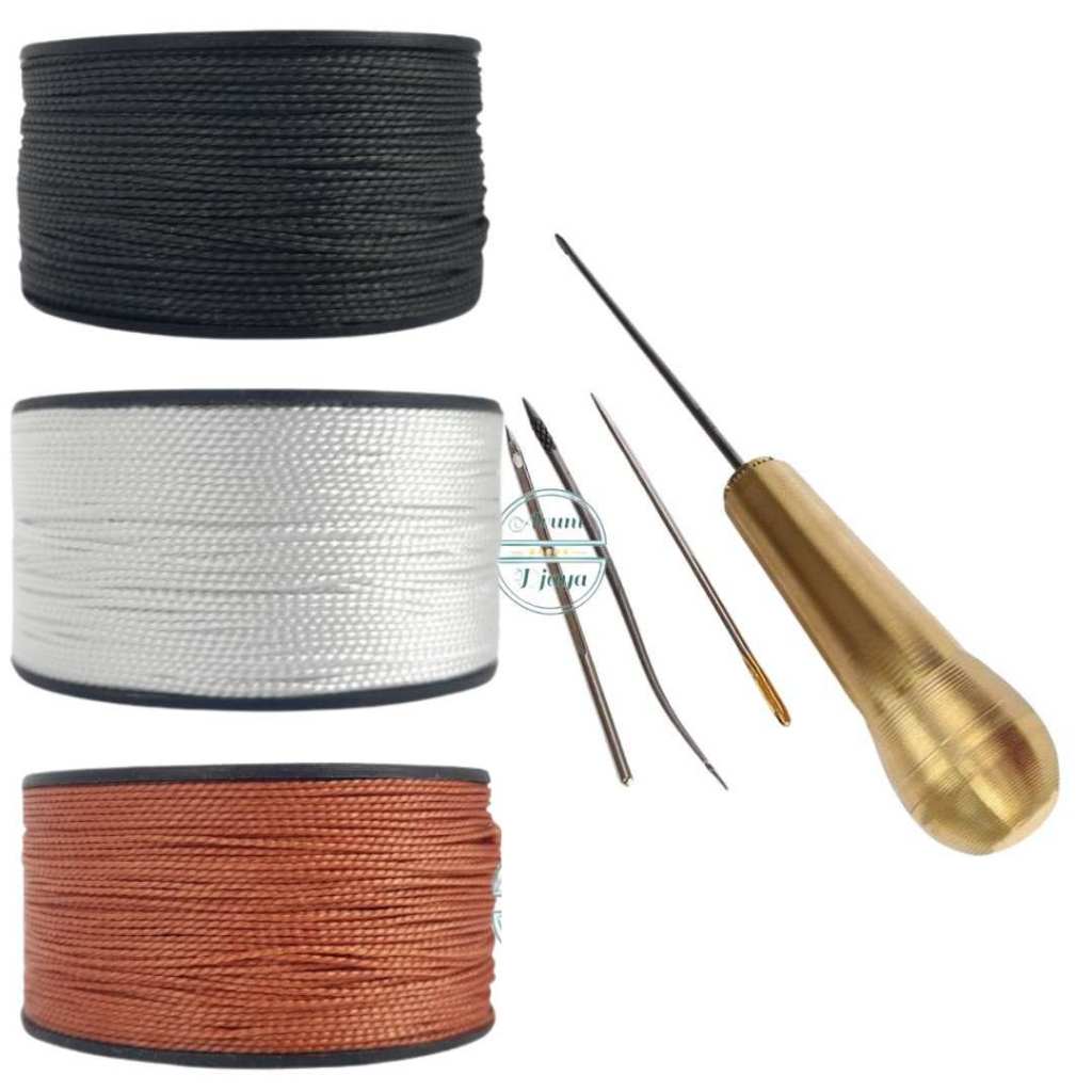 Paket Jarum Sol Sepatu Tas Sandal Jarum Kuningan dan Benang Roll 24 Meter