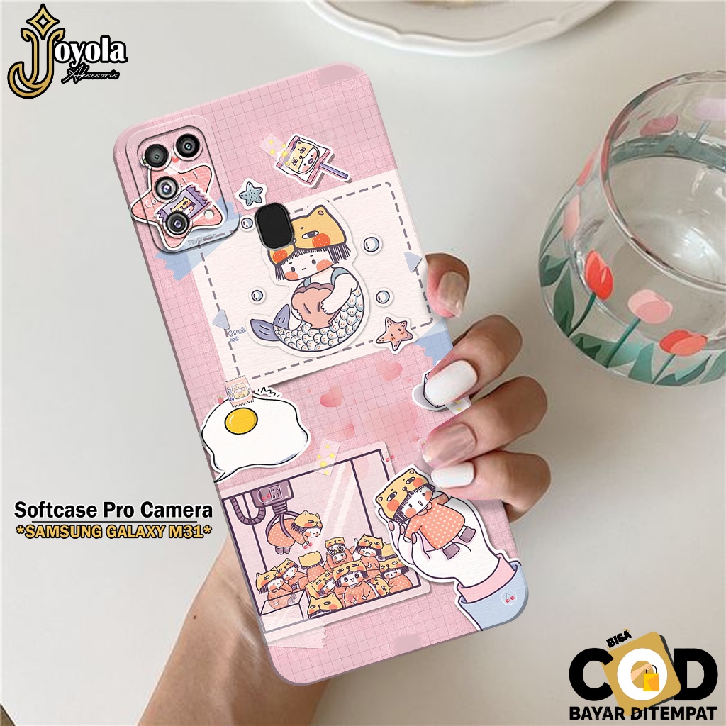 JOYOLA Case Samsung Galaxy M31 - Fahion Case Kartun - Softcase Samsung Galaxy M31 - Pro Camera - Cas