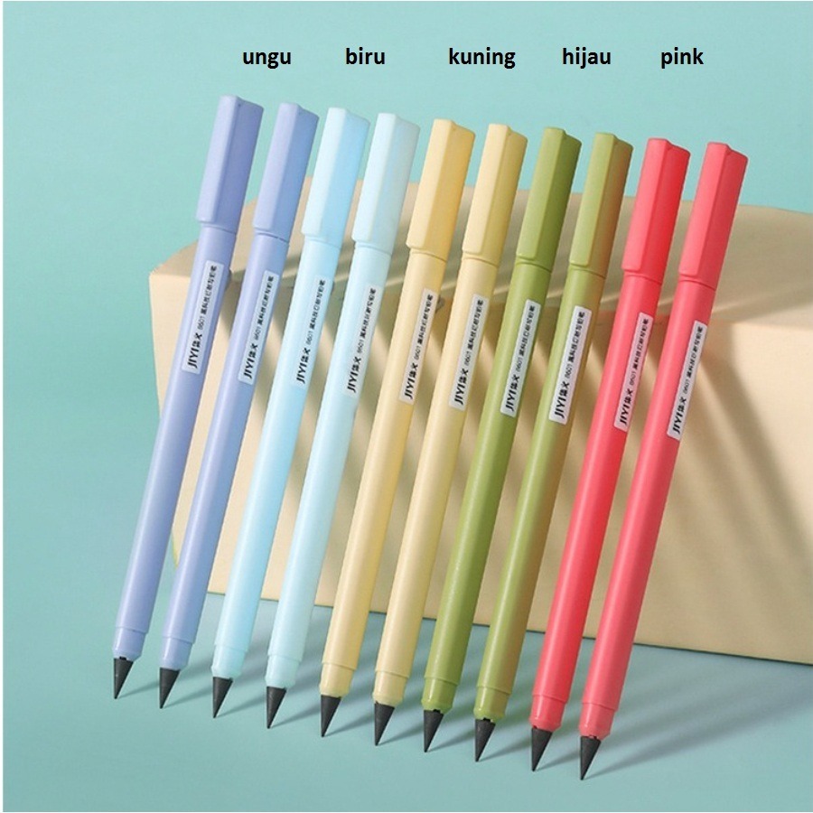 

HANS! Pensil Viral Pensil Ajaib / Magic Pencil Eternal Pencil / Pensil Abadi Tanpa Tinta Pastel Macaroon PENSIL ABADI ETERNAL / PENSIL TANPA BATAS / PENSIL ETERNAL PLUS ERASER / PENSIL TIDAK BISA HABIS PASTEL PINK LAVENDER UNGU BIRU HITAM PINK MERAH HIJAU