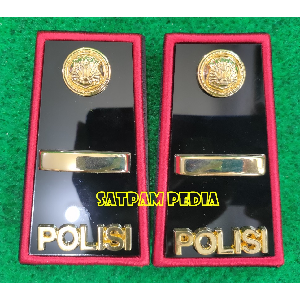 Pangkat Ipda PDH Akrilik Lis Merah - Pangkat PDH Ipda Akrilik