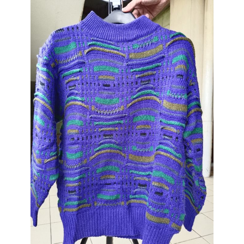 Sweater Rajut Motif Timbul ala Coogi / Pattern Knitwear look like Coogi