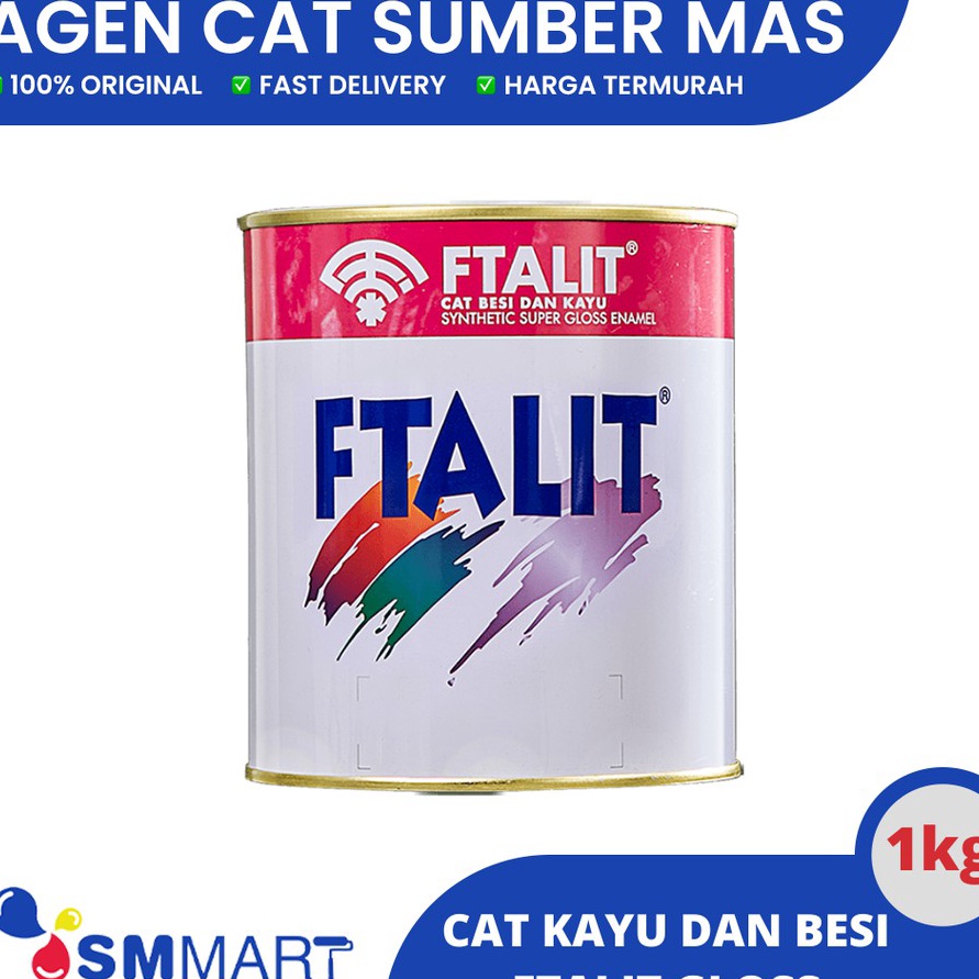 

PRODUK UNGGULAN CAT FTALIT GLOSS CAT KAYU BESI SEMUA WARNA 1KG