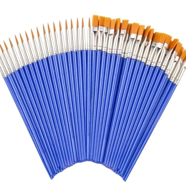 

PAKET Kuas Lukis Flat Brush Body Painting Bahan Nilon Warna Biru