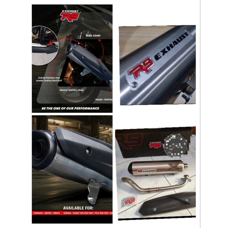 KNALPOT R9 STANDAR RACING AEROX/NMAX/PCX/ADV/VARIO 125/150/160/NEW VARIO 125/250 ORIGINAL R9