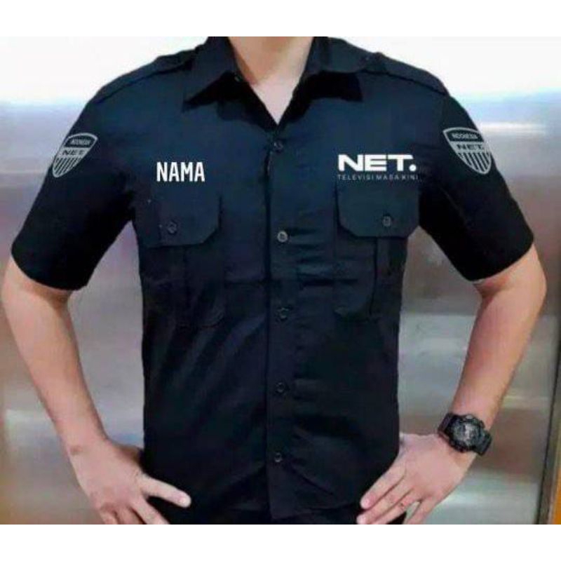 kemeja net tv | seragam kerja net tv | kemeja net tv bordir