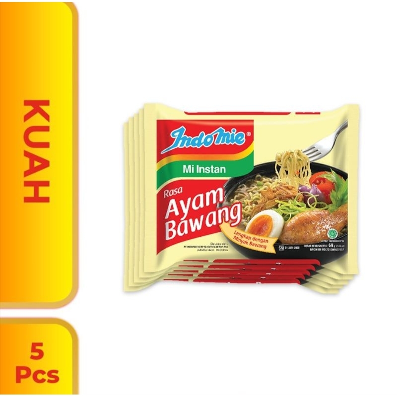 

[Paket 5 Pcs] Indomie Mi Instan Rasa Ayam Bawang 69 gr