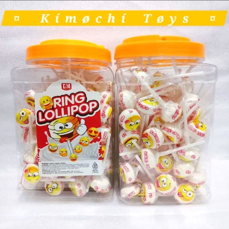 

Permen DSM Ring Lollipop Toples Isi 100 Lolipop Emoticon Smiley Aneka Rasa