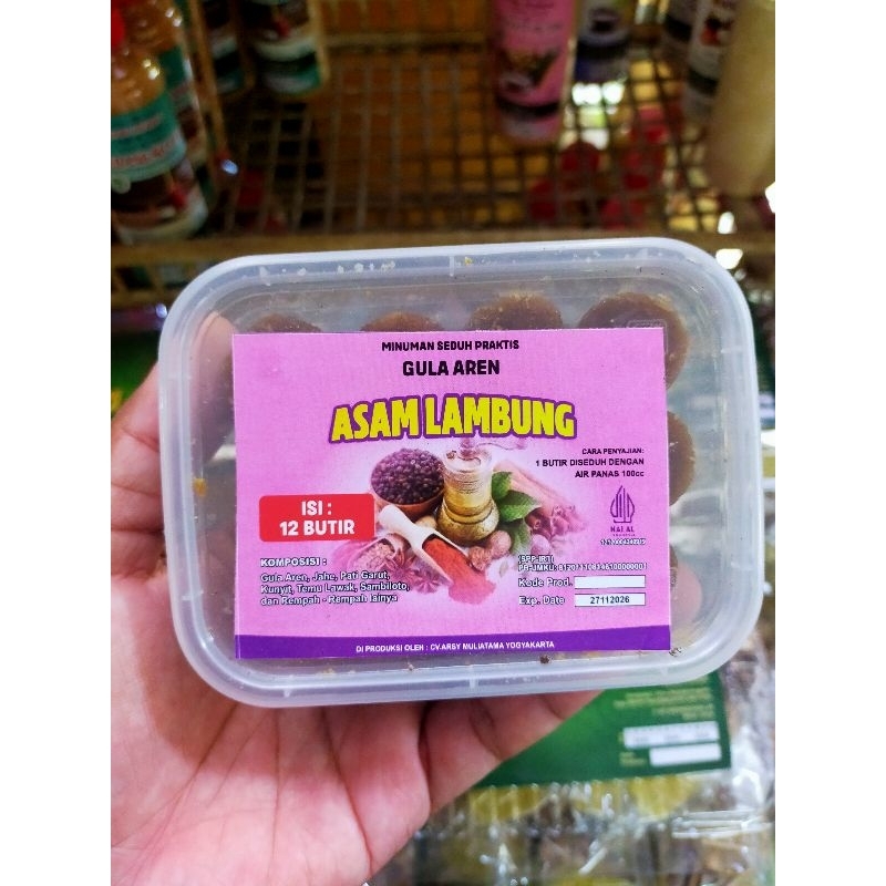 

Minuman seduh praktis - wedang asam lambung - menurunkan asam lambung tinggi - dengan gula aren - isi 12 butir