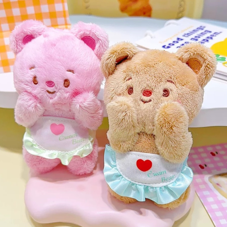 Cream Bear Plush Keychain / Gantungan Kunci Boneka Beruang Lucu Hadiah Anak