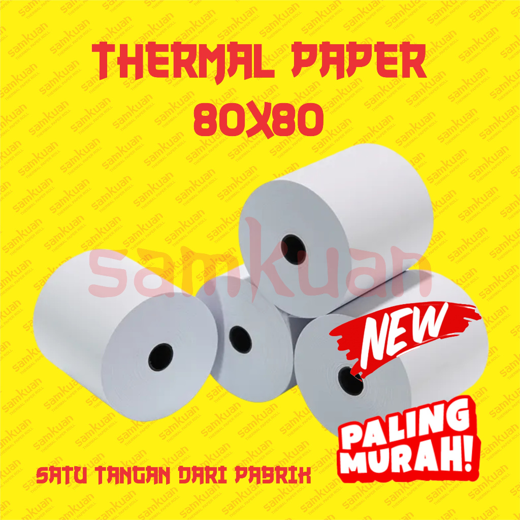 

KERTAS THERMAL STRUK KASIR PAPER ROLL TERMAL 80MM 80X80 THERMAL PRINTER 79 80 x 80 80x80MM PANDA VSC EPPOS