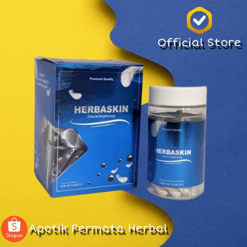 HERBASKIN - Herbaskin Asli Kapsul Pemutih isi 50 Herbaskin Natural Brightening Suplemen pemutih waja