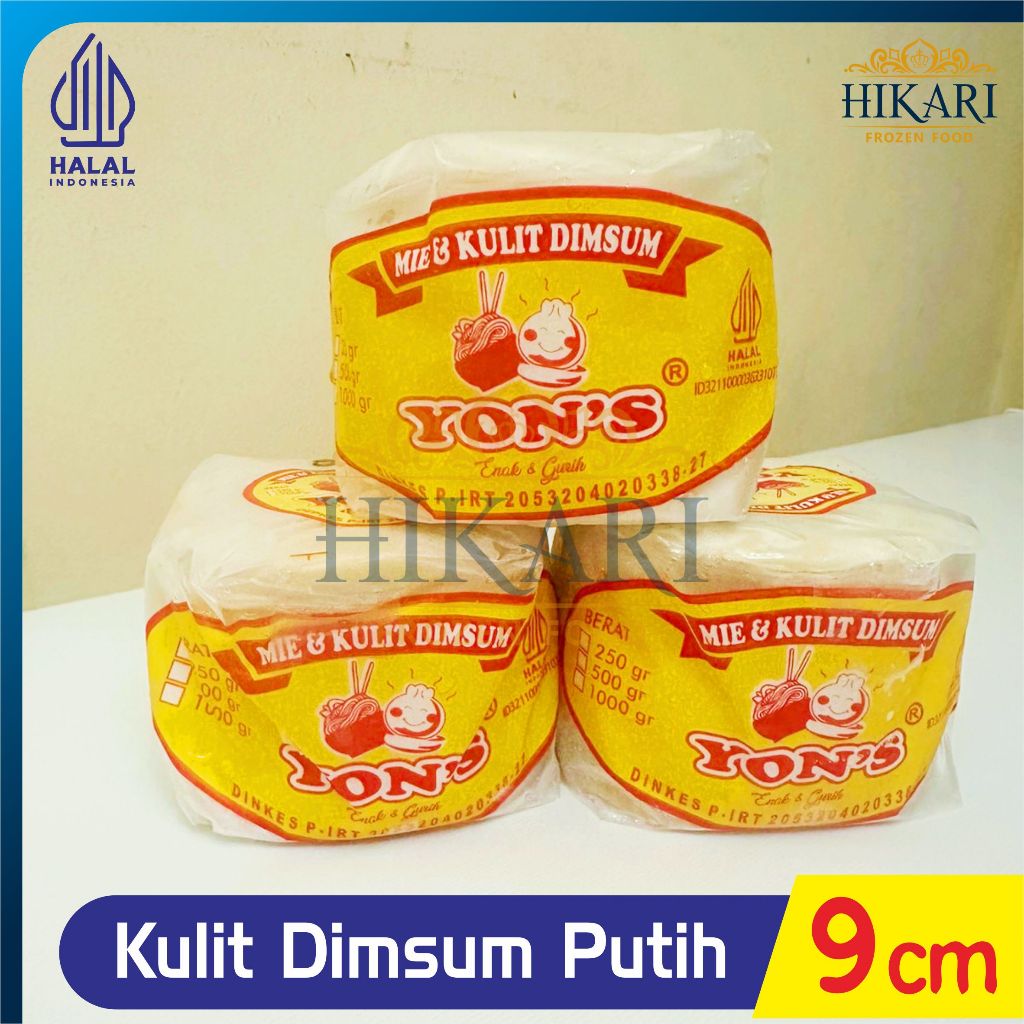 

Kulit Dimsum YON'S Siomay Gyoza - Warna Putih 9CM - 500gr (isi 90pcs)