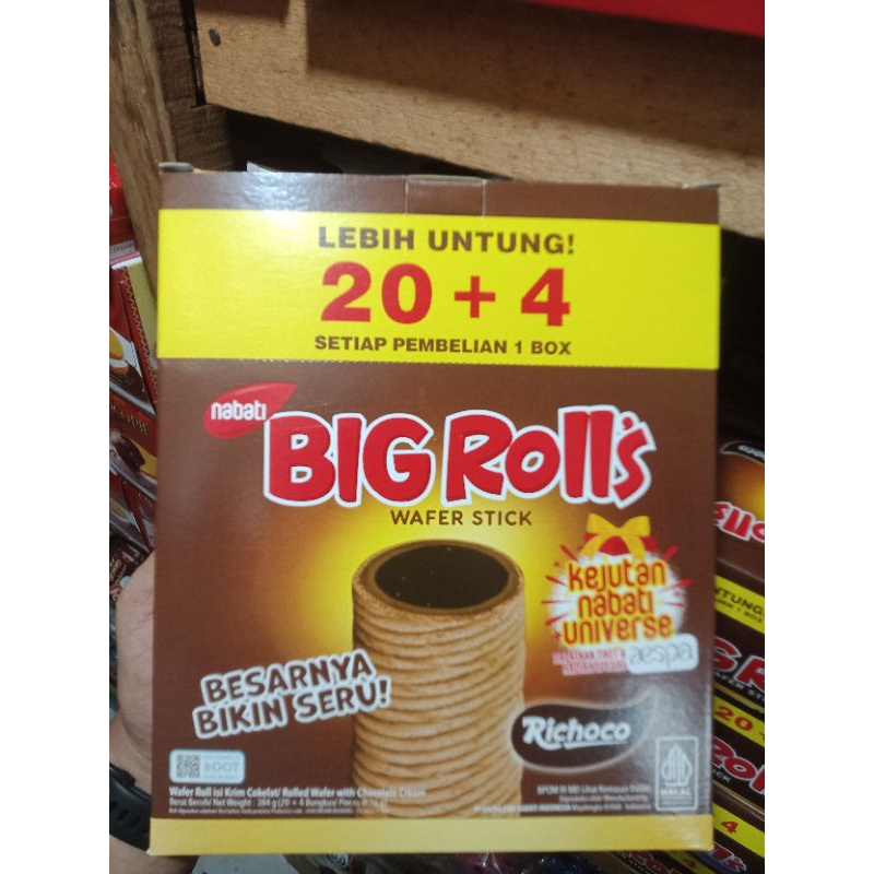 

Big Rolls Wafer Rasa Cokelat dan Keju isi 20Pcs