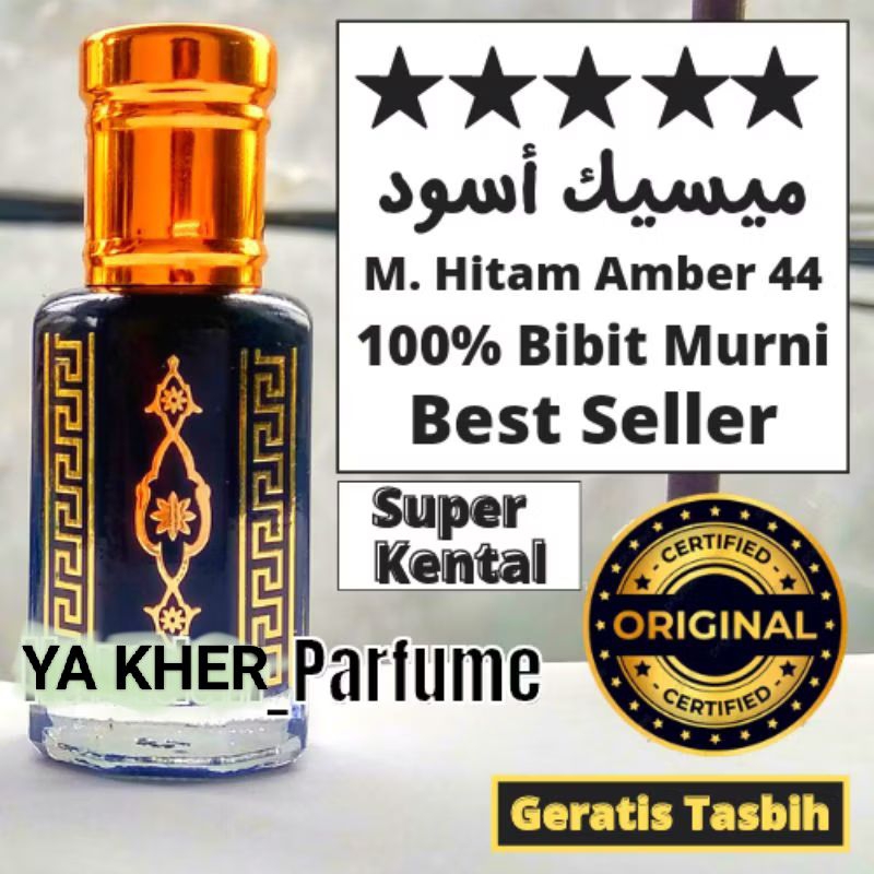 PARFUME MISIK HITAM AMBAR 44 murni non Al kohol asli 100% Bestseller