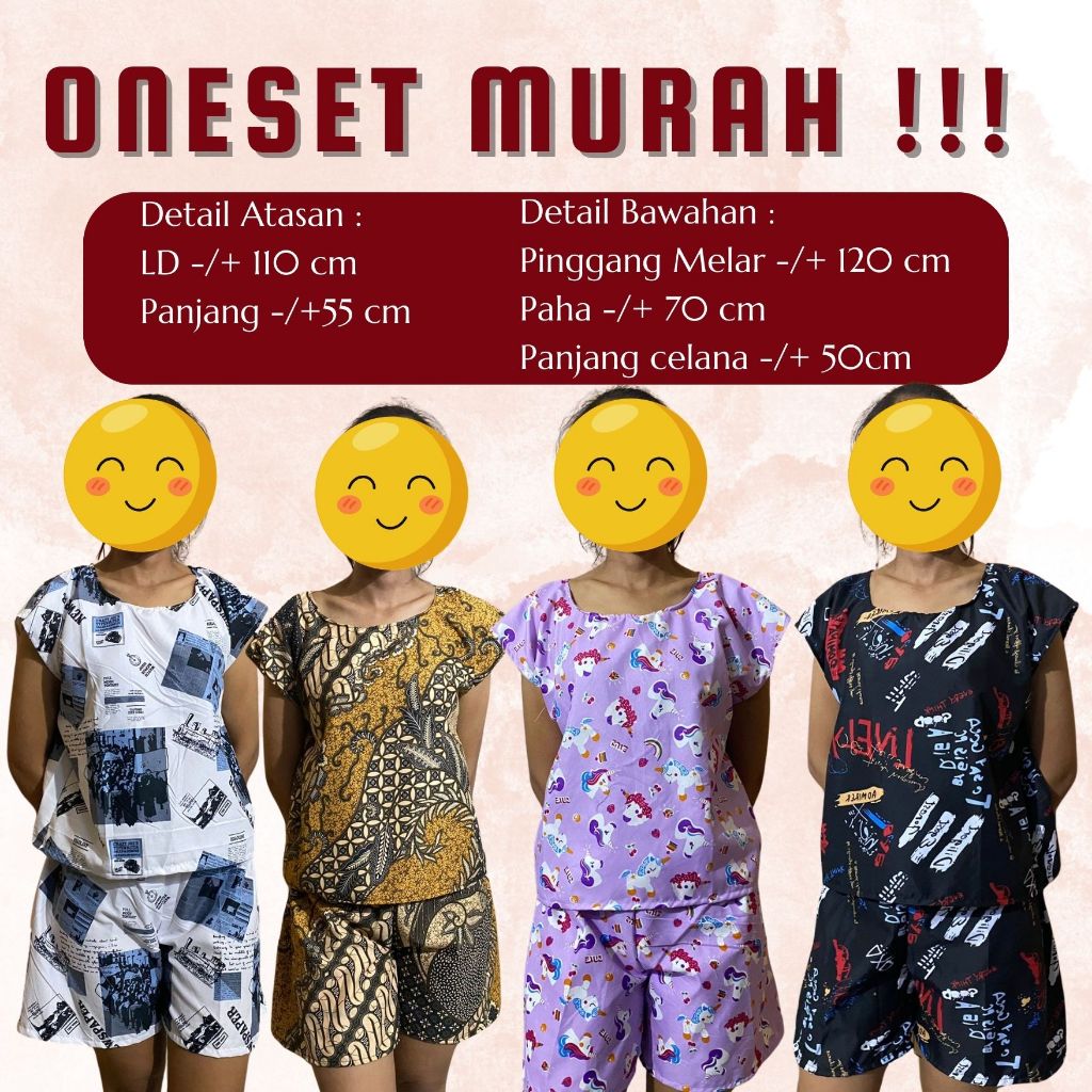 azkhamulyakonveksi - Paket Usaha Oneset, Oneset Wanita, One Set, Setelan Wanita Kekinian, Piyama Tid