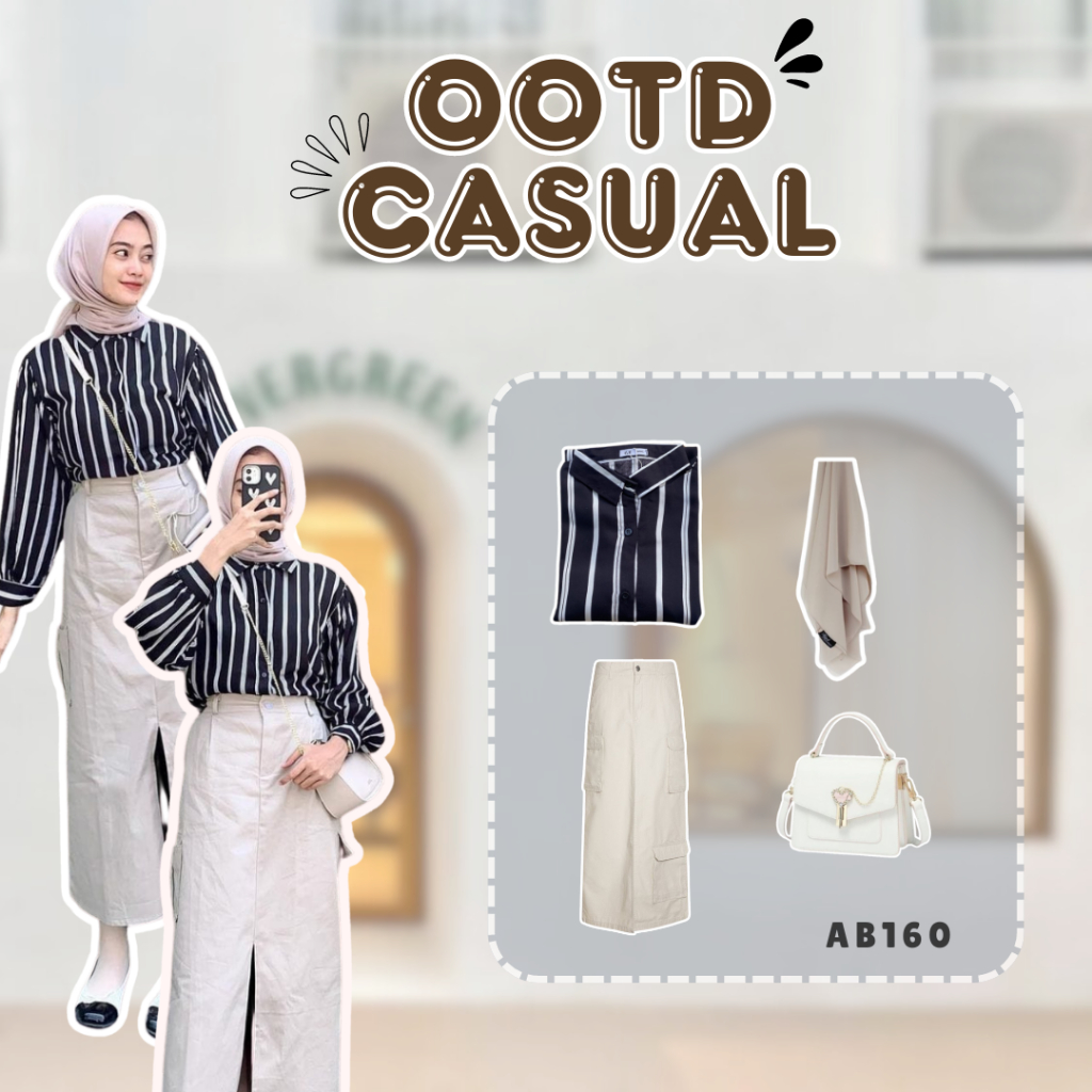 Godiva Outfit 3 In 1 Set AB160 - one set rok korean style outfit casual buat kerja one set wanita ke