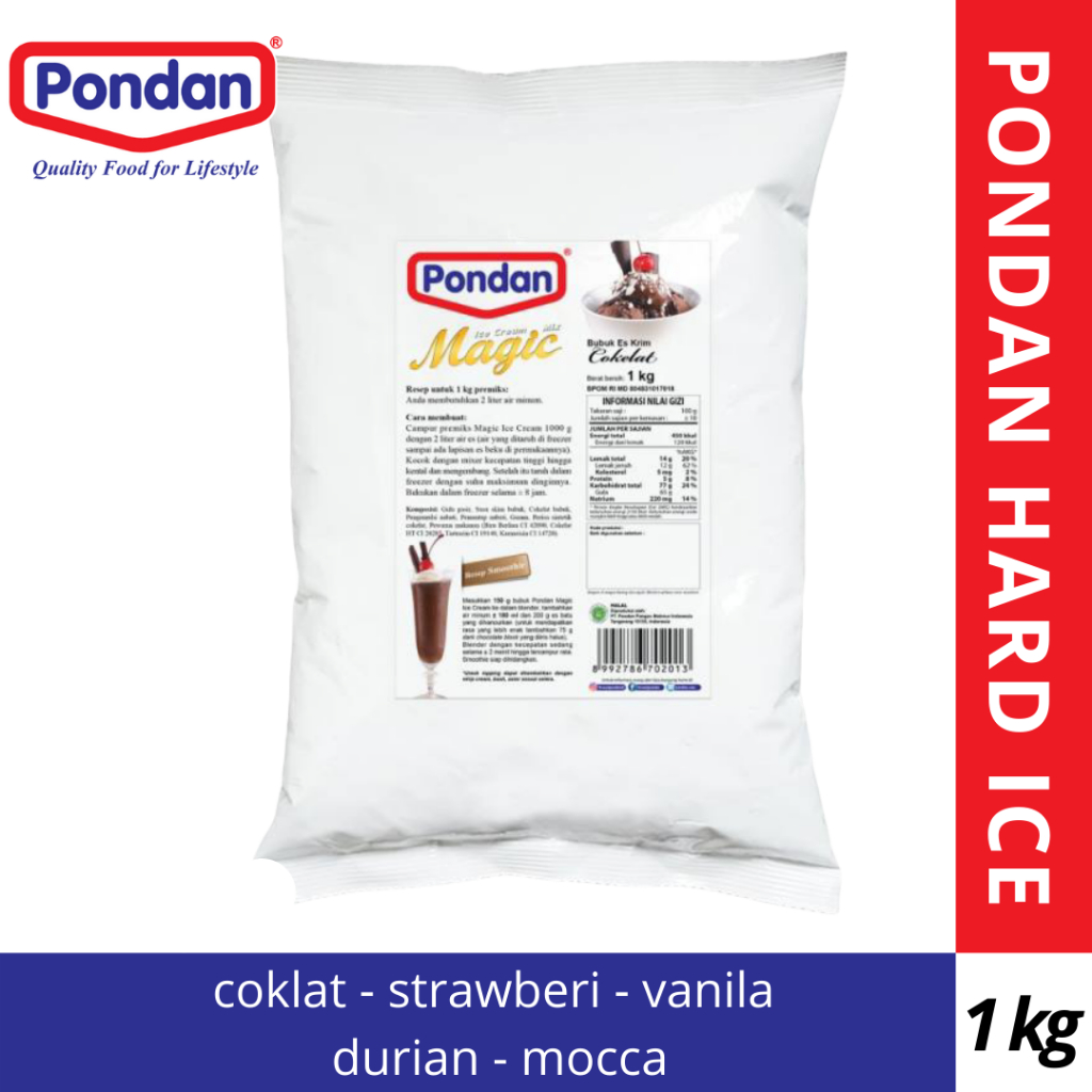 

ESKRIM BUBUK ES KRIM PONDAN - PONDAN ICE CREAM 1 KG - bahan es krim pondan hard