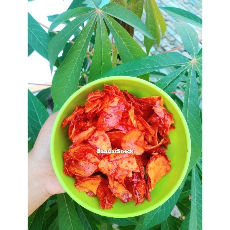 

500 Gr Kripik singkong sambal balado lezat pedas manis bumbu basah lengket