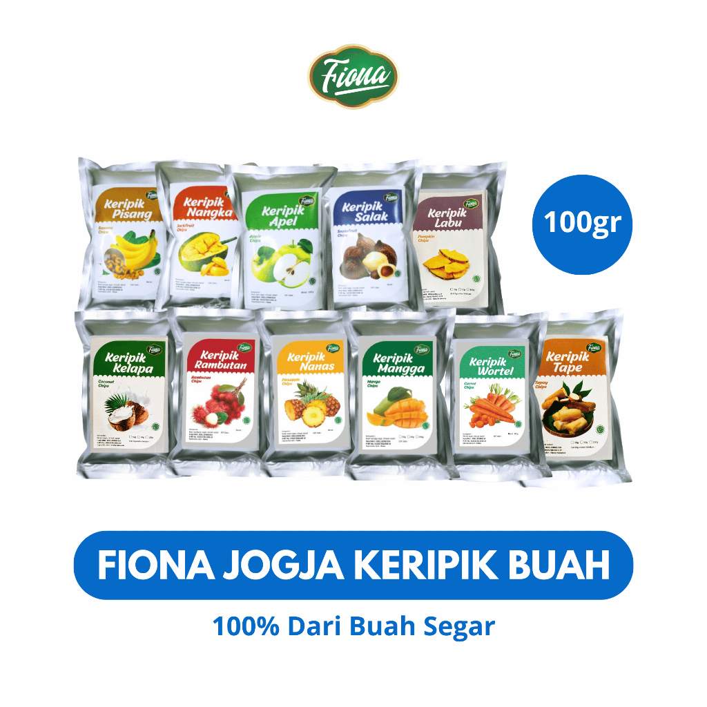 

Fiona Keripik dan Kerupuk Buah Khas Malang 100 Gram Mix Apel Pisang Nangka