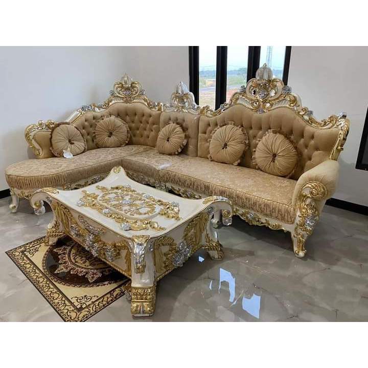 sofa tamu sudut L mewah elegan luxury | Kursi Tamu Sudut Bellagio / Kursi L bellagio Super Mewah Bah