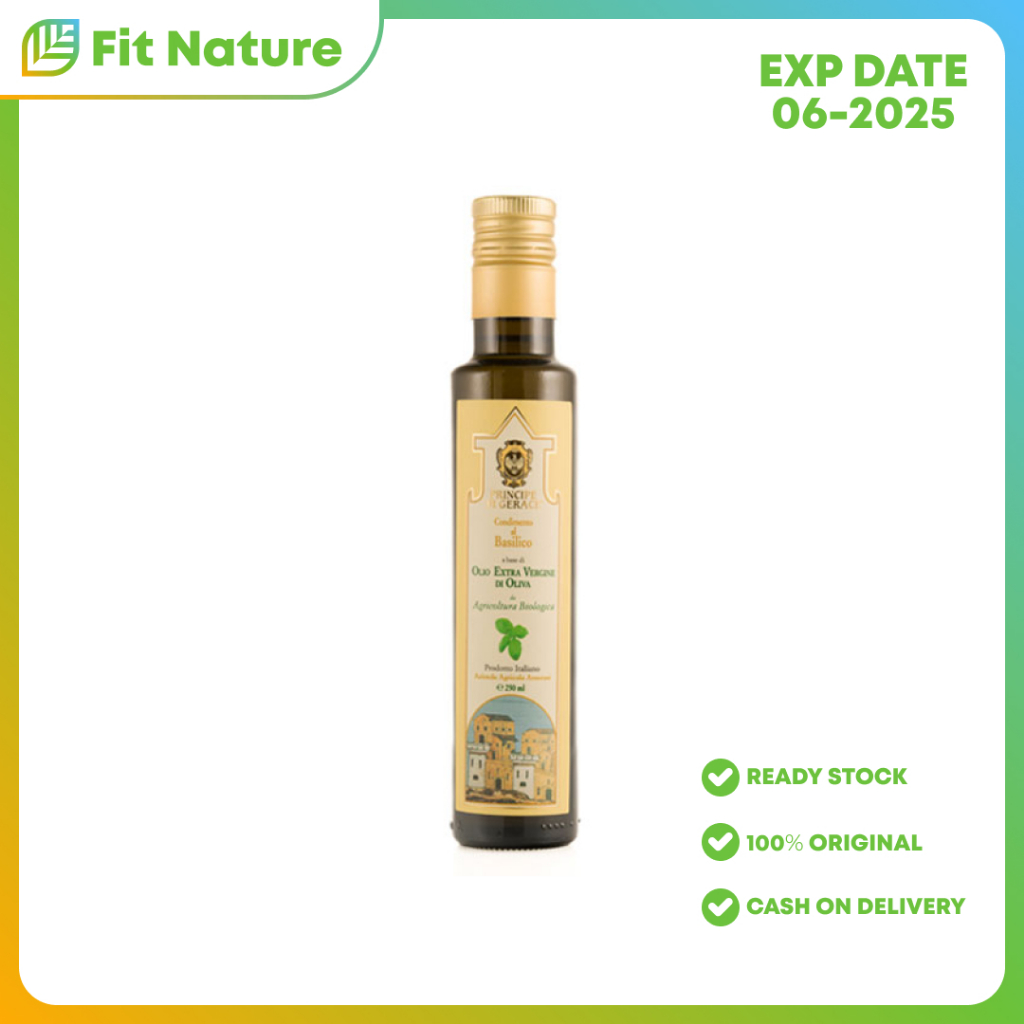 

Minyak Zaitun Mediterranea Foods Organic Extra Virgin Olive Oil Basil Flavoured 250ml