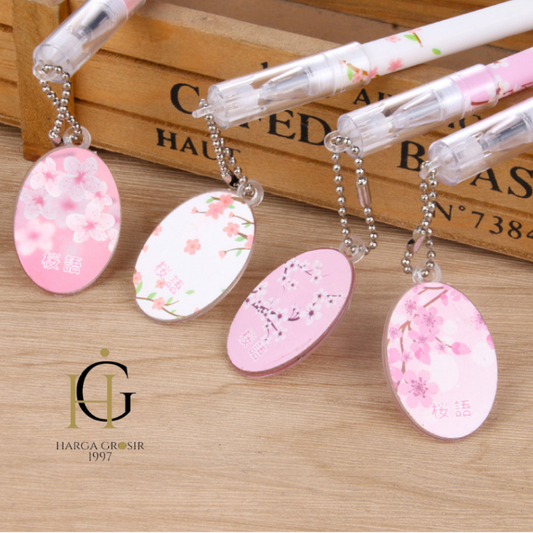 

Pulpen Gantungan Sakura Oval / Pena pen Ballpoint gantung bunga sakura / Pen sakura Cherry Blossom / alat tulis sekolah lucu coquette bunga sakura