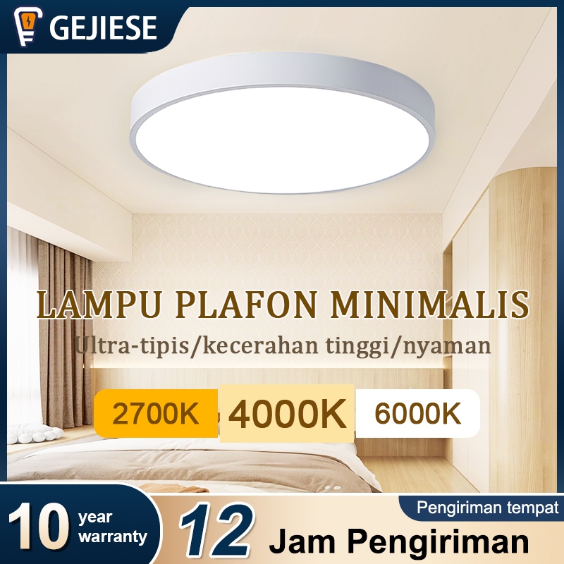 COD READY STOCK Lampu Plafon Minimalis Modern Lampu Plafon Dengan Remote 3 Warna Led Lampu Plafon  B