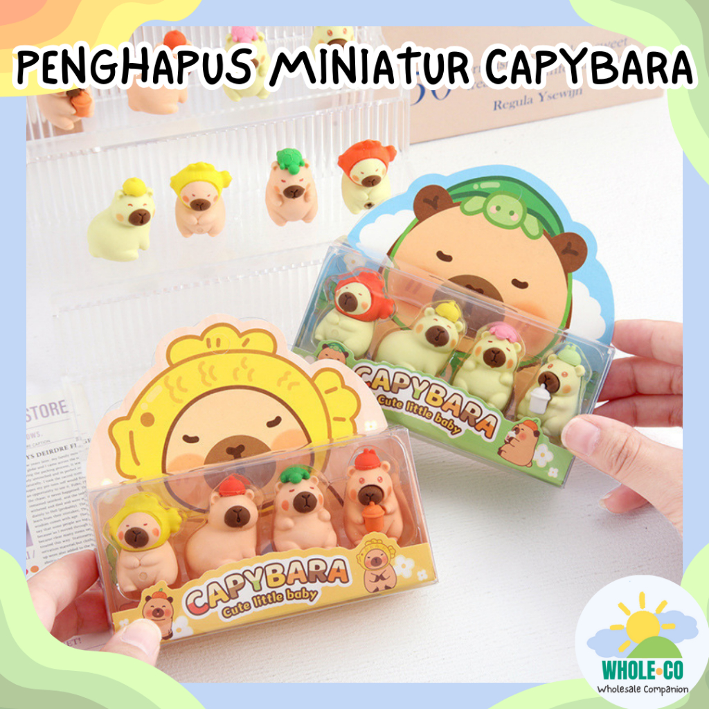 

Penghapus Miniatur Capybara Premium 1 Set Isi 4 Pcs Kapibara Hewan Lucu Unik Imut Termurah Grosir Cod