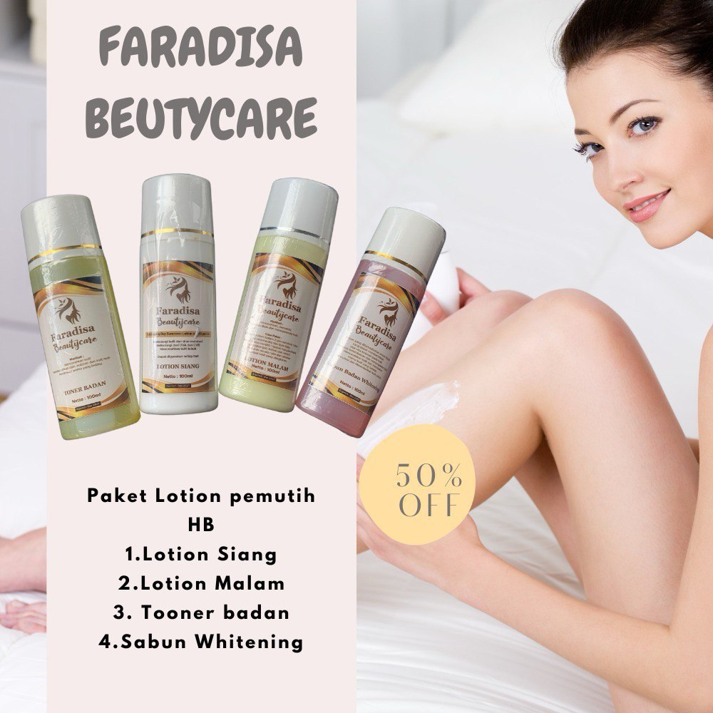 Hb Dosting Whitening Super Faradisa Beautycare Paket 4in1 Body Whitening Ampuh Memutihkan dan Mencer