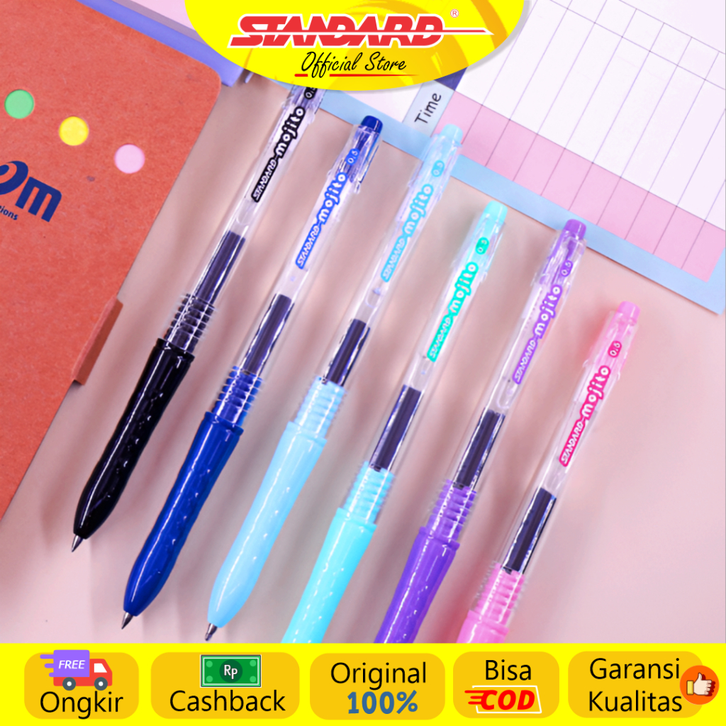 

Standard - Pulpen Mojito 0.5 - Gel Isi 6 Pcs ( Alat Tulis / Pen / Ballpoint / Pena )