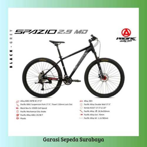 SEPEDA MTB 2 7,5 PACIFIC SPAZIO 2.9 MD ALLOY FORK LOCK MURAH BERKUALITAS