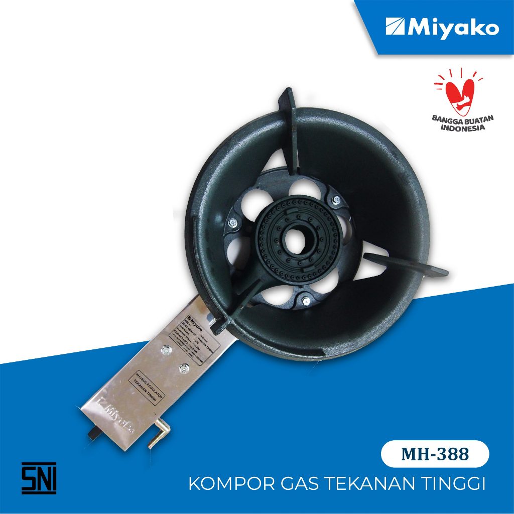 Miyako Kompor Gas Komersil 1 Tungku Tekanan Tinggi MH-388