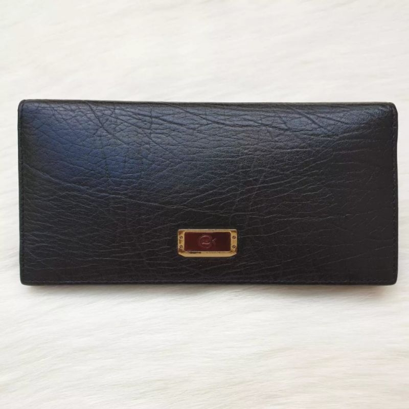 Dompet Wanita Panjang Lipat Hitam Kulit Asli