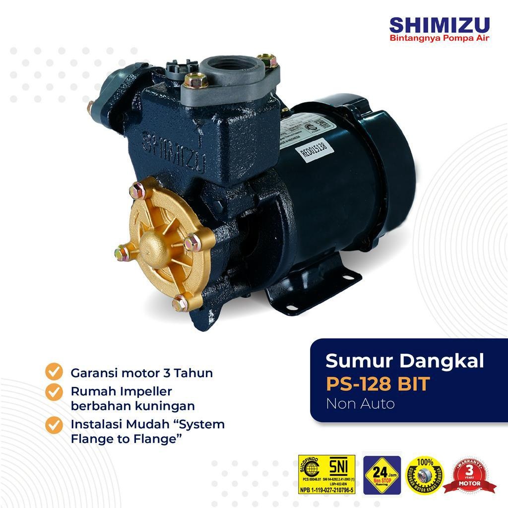 Pompa Air Shimizu PS 128 Bit Manual Tabung SNI ORIGINAL GARANSI RESMI