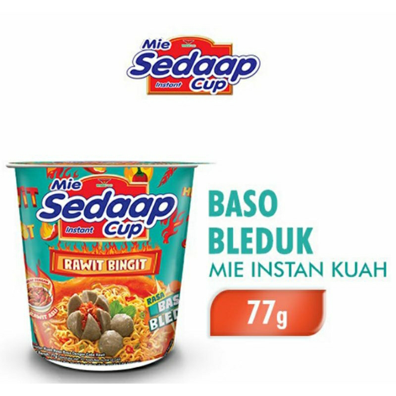 

Sedaap Mie instan cup rawit bingit rasa baso bleduk 77g