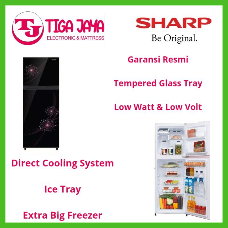 SHARP SJ317MGDP KULKAS 2 PINTU 256 LITER SHARP SJ 317MG DP SJ-317MG-DP