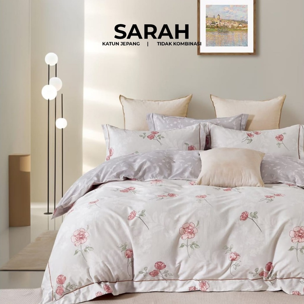 Sprei Set Katun Jepang Original Motif Aesthetic King Size Double Single Bed - Sprei Kasur Aesthetic 